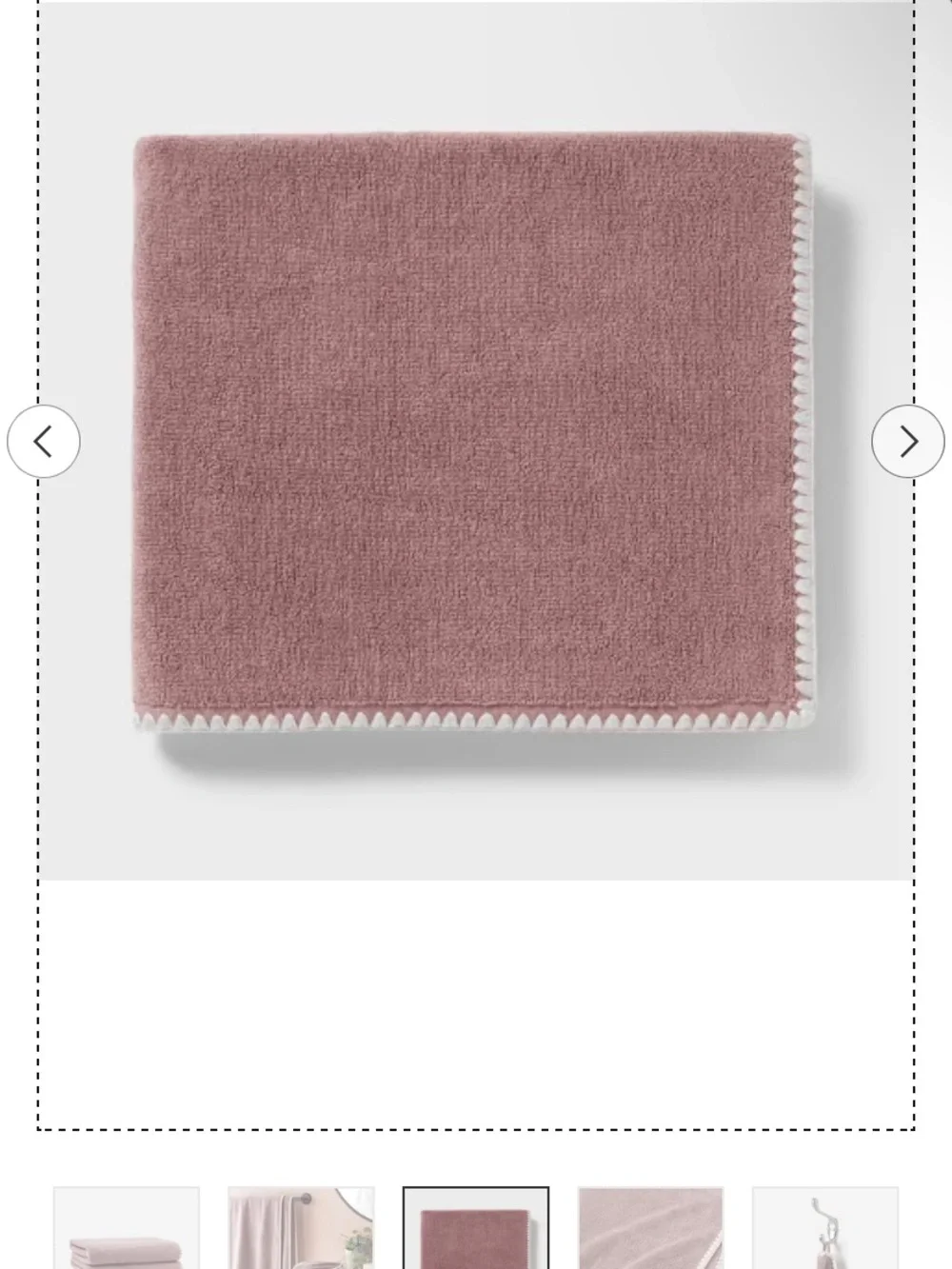 NEW! 2pc Boho Border Stitch Bath Towel Mauve - Threshold